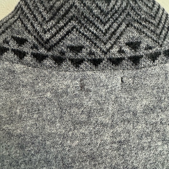 KATIE TODD 100% Wool Nordic/Aztec Oversized Zip Front Poncho Cape L/XL - Picture 7 of 11